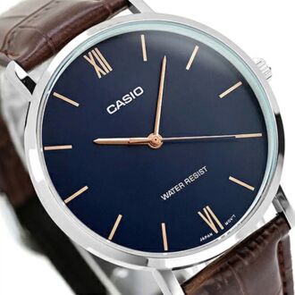 Casio Quartz Brown Leather Strap Unisex Watch MTP-VT01L-2B
