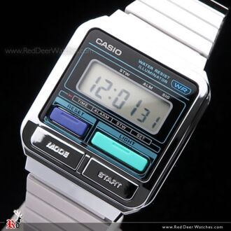 Casio Retro-Inspired Chrome Plated Digital Watch A120WE-1A