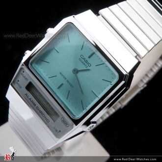 Casio Vintage Analog Digital Silver Blue Dial Unisex Watch AQ-800EC-2A