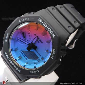 Casio G-Shock Carbon Core Guard Iridescent Color Watch GA-2100SR-1A, GA2100SR