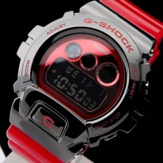 Casio G-Shock Black Red Stainless Steel Case Sport Watch GM-6900B-4, GM6900B