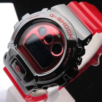 Casio G-Shock Black Red Stainless Steel Case Sport Watch GM-6900B-4, GM6900B