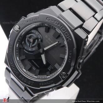 Casio G-Shock G-Steel All Black Bluetooth Solar Mens Watch GST-B500BD-1A, GSTB500BD