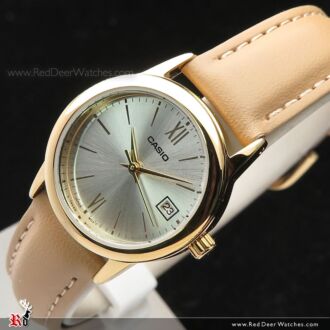 Casio Day Date Quartz Leather Strap Ladies Watch LTP-V002GL-7B3
