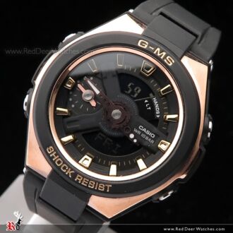 Casio Baby-G G-MS Black x Rose Gold Ladies Watch MSG-400G-1A1, MSG400G