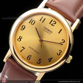 Casio Unisex Golden Analogue Quartz Watch MTP-1095Q-9B1, MTP1095Q