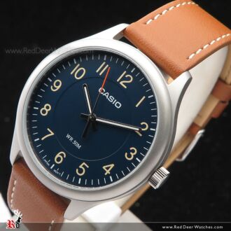 Casio Standard Analog Leather Strap Blue Dial Quartz Watch MTP-B160L-2B