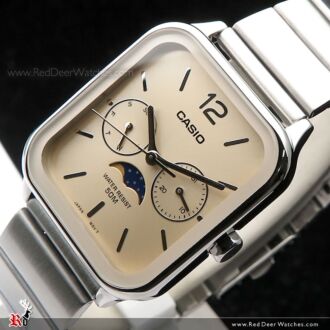 Casio Quartz Moonphase Stainless Steel Watch MTP-M305D-9A, MTPM305D