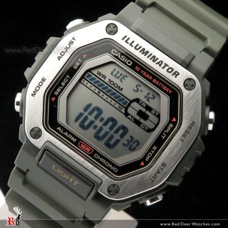 Casio 10 Year Battery 100M 5 Alarms Digital Watch MWD-110H-3A, MWD110H