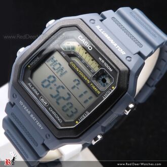 Casio Digital 10-Year Battery 100M Resin Band Watch WS-1600H-2A, WS1600H