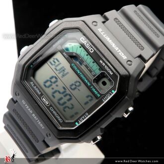 Casio Digital 10-Year Battery 100M Resin Band Watch WS-1600H-8A, WS1600H