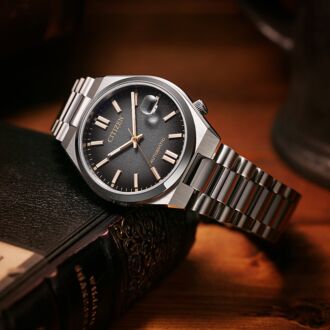 Citizen Tsuyosa 37mm Time Slip Sunray Black Dial Unisex Automatic Watch NJ0200-50E
