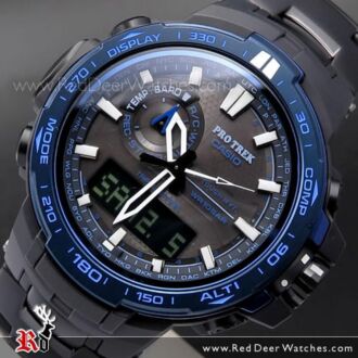 Casio ProTrek Blue Moment Sapphire Solar Multiband 6 Titanium Watch PRW-6000SYT-1, PRW6000SYT