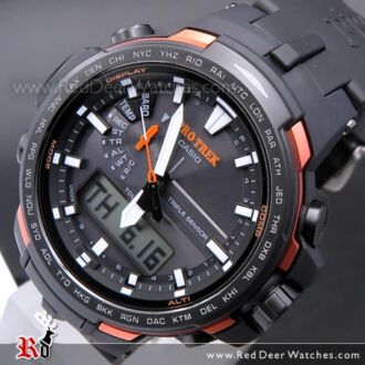 Casio ProTrek Solar MULTIBAND 6 Triple Sensor Carbon fiber Band Sport Watch PRW-6100Y-1, PRW6100Y