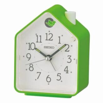Seiko QHP010M Bird Sound Compact Stylish White Green 11cm Alarm Clock