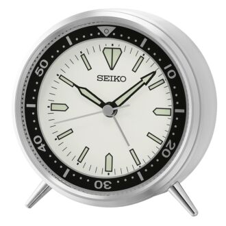 Seiko Mai T Aluminum Bedside Alarm Clock QXE065S