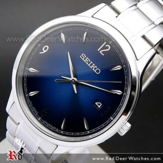 SEIKO Quartz Blue Dial Stainless Steel Mens Watch SGEH89P1