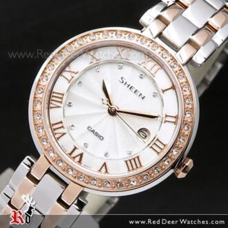 Casio Sheen Pink Gold Swarovski Stainless Steel Ladies Watch SHE-4034BSG-7A, SHE4034BSG