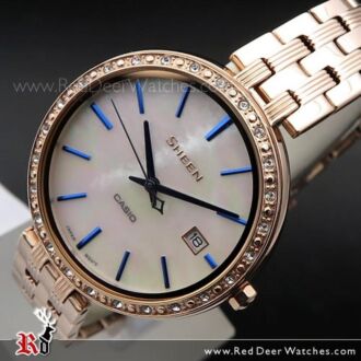 Casio Sheen Mother of Pearl Swarovski Crystals Ladies Watch SHE-4052PG-2A, SHE4052PG