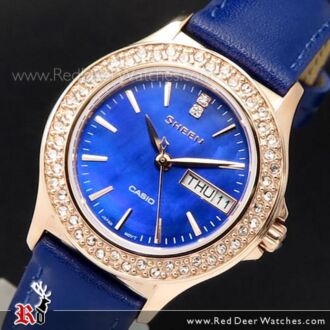 Casio Sheen Gold Blue Leather Strap Ladies Watch SHE-4800GL-2A, SHE4800GL