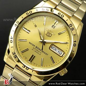 Seiko 5 Gold Tone Automatic Day Date Mens Watch SNKE06K1, SNKE06