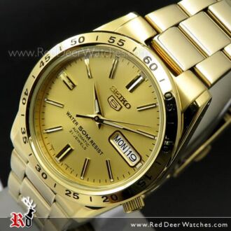 Seiko 5 Gold Tone Automatic Day Date Mens Watch SNKE06K1, SNKE06