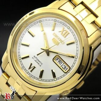 BUY Seiko 5 Two Tone White Face Day Date Mens Watch SNKE04J1 SNKE04 ...