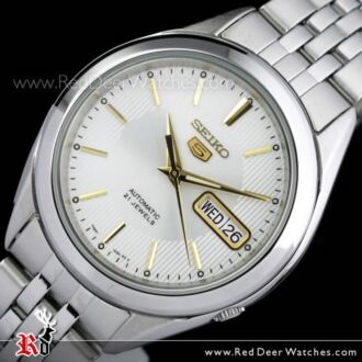 SEIKO 5 Automatic White Gold Mens Watch See-thru Back SNKL17K1, SNKL17