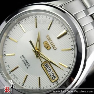 SEIKO 5 Automatic White Gold Mens Watch See-thru Back SNKL17K1, SNKL17