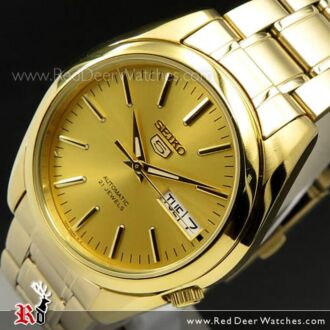 Seiko 5 Automatic See-thru Back Gold Tone Mens Watch SNKL48K1, SNKL48