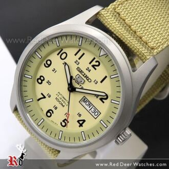 Seiko 5 Military Khaki Automatic 100m Mens Nylon Watch SNZG07K1, SNZG07