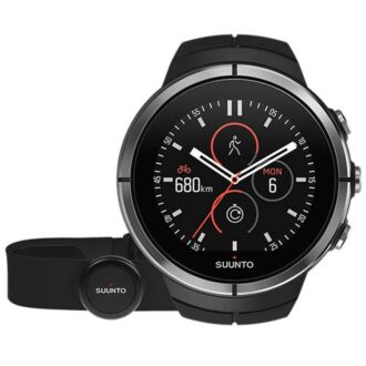 Suunto Spartan Ultra Black Multisport Bluetooth GPS Watch with Heart Rate Belt