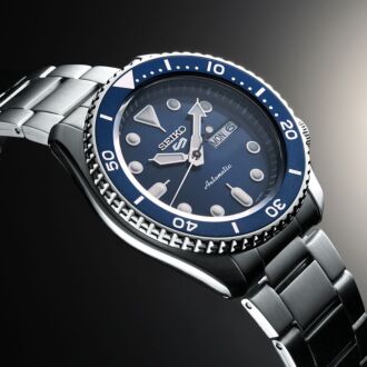 Seiko 5 Sports Black Dial Stainless Steel 100M Automatic Watch SRPD55K1, SRPD55