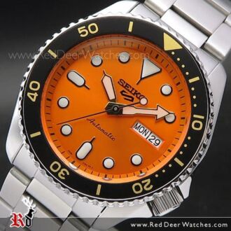 Seiko 5 Sports Orange Dial Stainless Steel 100M Automatic Watch SRPD59K1