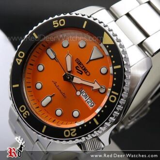 Seiko 5 Sports Orange Dial Stainless Steel 100M Automatic Watch SRPD59K1