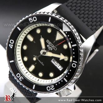 Seiko 5 Sports Black Silicone Strap 100M Automatic Watch SRPD73K2, SRPD73