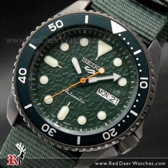 Seiko 5 Sports Green Silicone Strap 100M Automatic Watch SRPD77K1, SRPD77