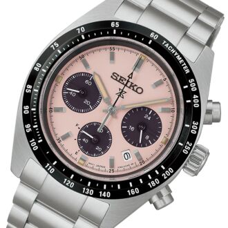 Seiko Prospex Speedtimer Youngtimer Pale Pink Sapphire Glass Watch SSC963P1