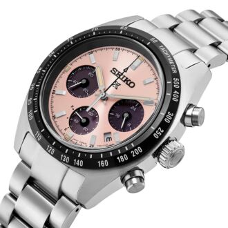 Seiko Prospex Speedtimer Youngtimer Pale Pink Sapphire Glass Watch SSC963P1