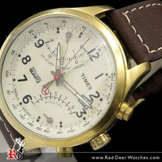 Timex Intelligent Quartz Fly-Back Chronograph Gold Brown Watch T2P510