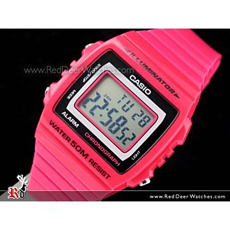 Casio Unisex Alarm Stopwatch Dark Pink Watch W-215H-4AV, W215H