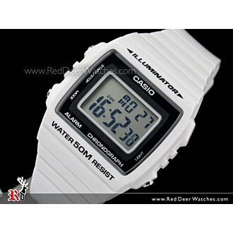 Casio Unisex Alarm Stopwatch White Watch W-215H-7AV, W215H
