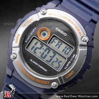 Casio Alarm Stopwatch 50M Digital Watch W-216H-2B, W216H