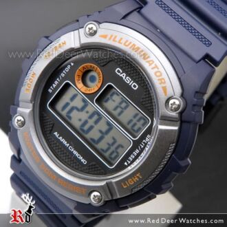 Casio Alarm Stopwatch 50M Digital Watch W-216H-2B, W216H