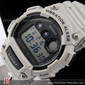 Casio 10Yrs Battery Vibration 5 alarm Light Gray Sport Watch W-735H-8A2V, W735H