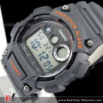 Casio 10Yrs Battery Vibration 5 alarm Gray Sport Watch W-735H-8AV, W735H