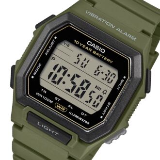 Casio Vibration Alarm 100M Digital Watch W-738H-3A, W738H