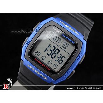 Casio Dual time 50M WR Stopwatch Digital Sport Watch W-96H-2A, W96H