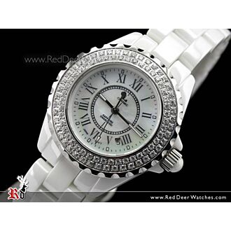 I.s Ceramic Sapphire mother of pearl face Ladies Watch WDD8271L-R