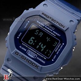 CASIO カシオ G-SHOCK DW-5600LU-2JF ネイビー Casio G-Shock Camouflage Reversible Textile Nylon Band Watch DW